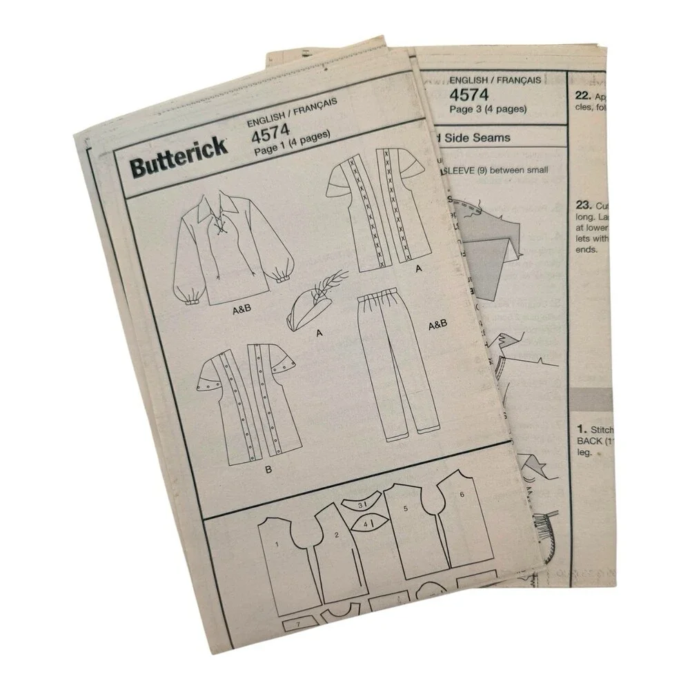 VTG 2005 Butterick Sewing Pattern Mens Costumes Robin Hood Pirate Sz S-M #B4574